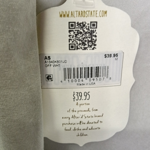 ALTAR’D State Short Sleeve Tee Top Off White Soft Relaxed Fit USA Size M NWT - Picture 3 of 8